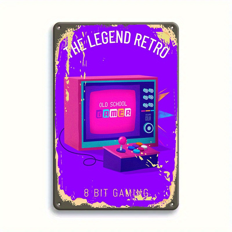 Retro 8 Bit Gaming Tin Sign -  - Retro Gaming Lounge review and price