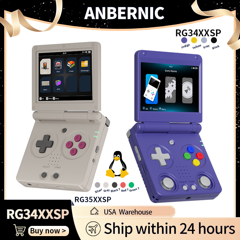 Anbernic RG34XXSP RG35XXSP Fli - Retro Gaming Os review and price