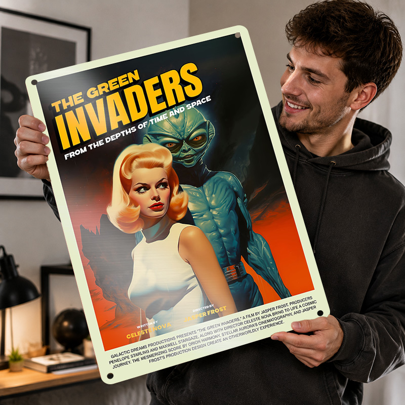 Space Invaders Textured Poster - Retro Gaming Lounge review and price