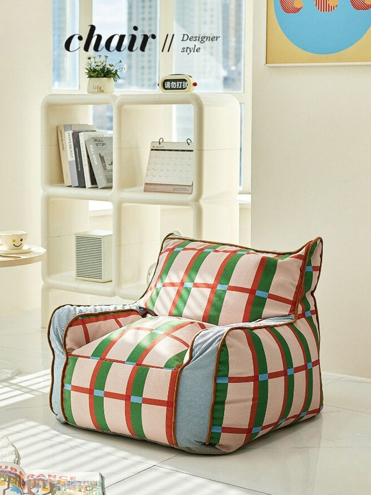 Retro Plaid Lazy Bean Bag Sing - Retro Gaming Lounge review and price