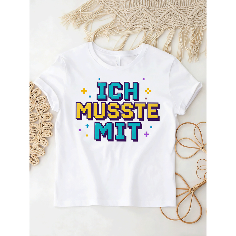 Ich Musste Mit German Meme T-S - Retro Gaming Font review and price