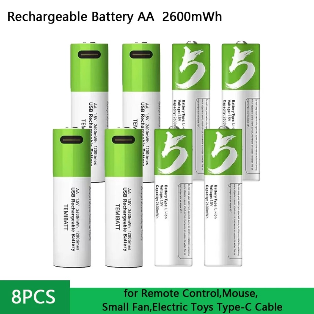 8pcs 1.5V AA 2600mWh  Battery  - Rechargeable Battery Aa review and price
