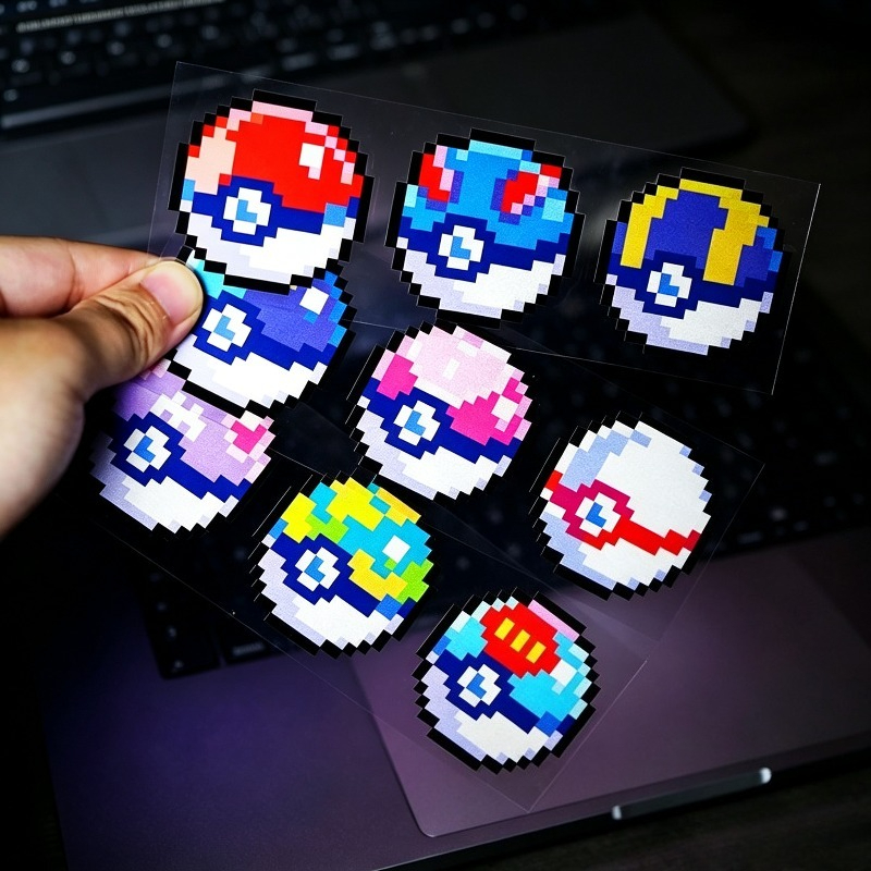 Retro Pixel Poke Ball Stickers - Retro Gaming Pokemon review and price