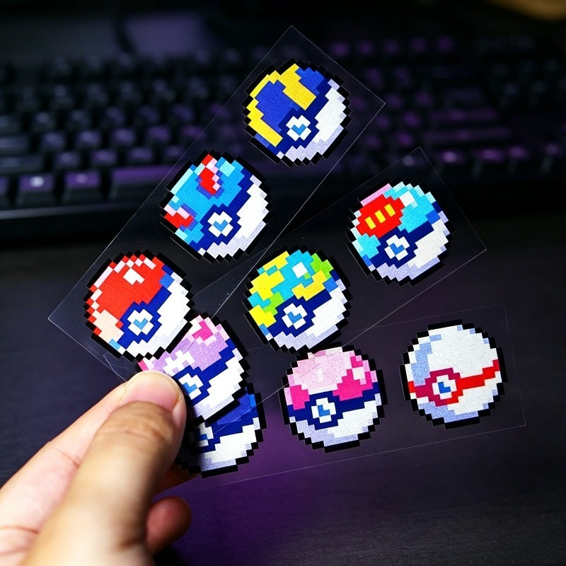Retro Pixel Poke Ball Stickers - Retro Gaming Pokemon review and price