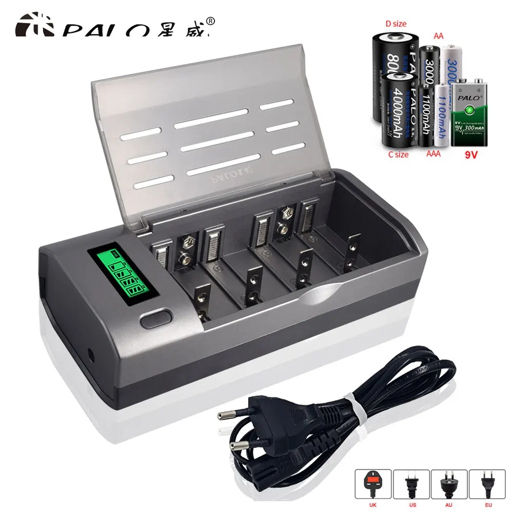 PALO 4 Slot LCD Display Smart  - Rechargeable Battery Aa review and price
