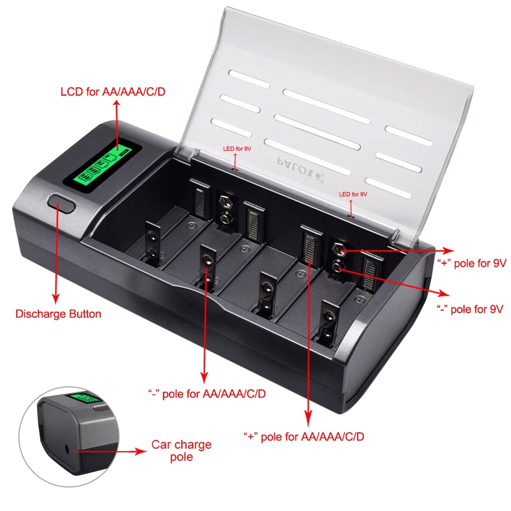 PALO 4 Slot LCD Display Smart  - Rechargeable Battery Aa review and price